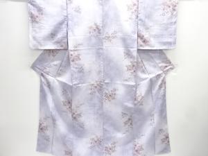 未使用品　誰が袖に草花模様小紋着物